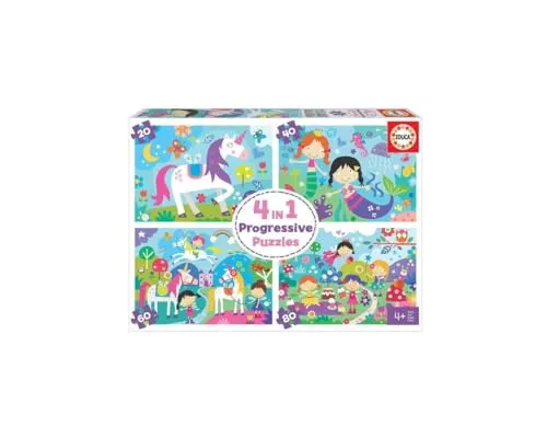 Set mit 4 Puzzeln Educa 18905 Fantasie - Klassische Puzzles, ideal für Kinder ab 4 Jahren, fördert Kreativität und Problemlösungsfähigkeiten