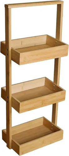 hausleben Küchenregal Korbregal Bambus 25x16x65 cm in beige von hausleben