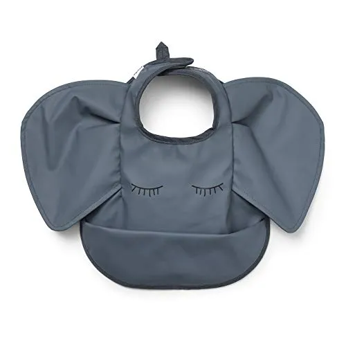 Elodie Details Baby Lätzchen Humble Hugo - Blau - Stylisches, abwaschbares Babylätzchen mit Auffangschale. Wasserdicht und perfekt für unterwegs, mit praktischem Klettverschluss für einfaches An- und Ausziehen. Ideal für saubere Mahlzeiten!