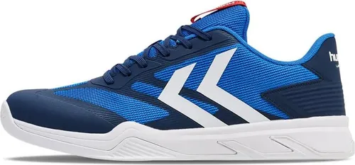 Hummel Uruz III 7459 Dress Blues 47 - Hallenschuhe für Handballspieler, atmungsaktives Mesh-Obermaterial und spezielle Fersenpolsterung für optimalen Halt und Komfort bei jedem Spiel.
