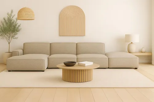 Kaiser Möbel Ecksofa Cursal L-Form, Beige mit Hocker - Modulares Ecksofa Cursal in elegantem Beige – ideal für gemütliche Stunden. Hochwertiger Stoff, flexible Gestaltung und optimaler Sitzkomfort machen es zum perfekten Mittelpunkt Ihres Wohnzimmers.