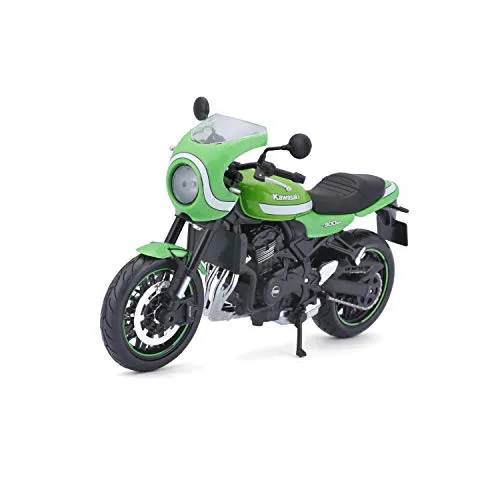 Maisto Kawasaki Z900RS Cafe: Originalgetreues Motorradmodell, Maßstab 1:12, mit Federung und ausklappbarem Seitenständer, 17 cm, grün (5-18989)
