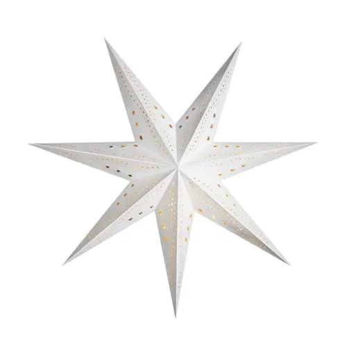 ZICOM Dekostern Weihnachtsstern Papierstern samt, weiß 75cm für Weihnachten, Hochzeiten, Party, Dekoration, Geschenkidee, 230V 50Hz, E14 Fassung mit Euro-Flachstecker