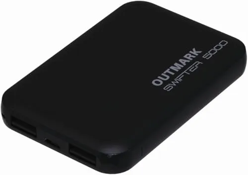 Swifter 20.000 Powerbank 2X USB Ausgang (USB C und Micro USB zum Laden der Powerbank) (schwarz, 20000 Milliamperestunden (mAh))