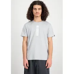 Alpha Industries PP T T-Shirt für Herren Pastel Grey - T-Shirts für Herren, Regular Fit mit schickem Logo Schaumstoff Druck und Flag Label am Ärmel für einen trendigen Look.
