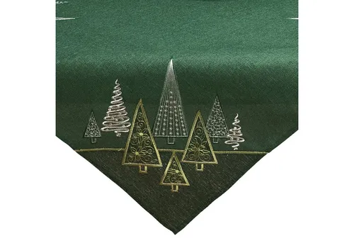 matches21 HOME & HOBBY Tischdecke 85x85 cm Tischtuch dunkelgrün edle Tannenbäume für Weihnachten (1-tlg), Ideal für Advent und Weihnachtsdeko