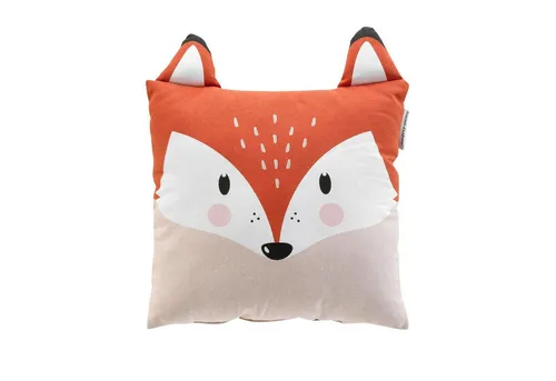 Kissen, Fuchs mit Ohren, 40 x 40 cm - Kissen aus 100% Baumwolle, perfekt für eine gemütliche Dekoration und als kuscheliger Begleiter im Kinderzimmer.