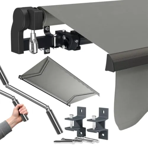 STEELSØN Kestria Gelenkarmmarkise 400x250 cm – Blickdicht & wetterfest für Balkon, Dachterrasse und Garten - Großflächige Schattenlösung mit 400 × 250 cm, ideal für große Sitzgruppen. Robuste Gelenkarmkonstruktion und wetterfestes Gewebe sorgen für zuverlässigen Einsatz im Freien.