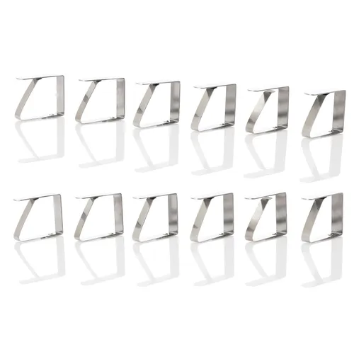 Vaily Edelstahl Tischtuchklammern 12er Pack - Garten Tischdeckenklammern Clips
