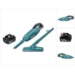 Makita Staubabsauger DCL 180 M1 Akku Staubsauger 18 V Grün - Handlicher Akku-Staubsauger mit 4,0 Ah Akku, ideal für kabelloses Saugen in Werkstätten und zuhause, ohne Ladegerät.