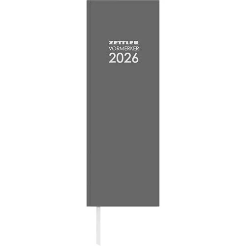 Zettler Tagevormerkbuch Leinen 2T/1S 2026 – Terminbuch 10 × 30 cm, 2 Tage pro Seite, gebunden, FSC-zertifiziert