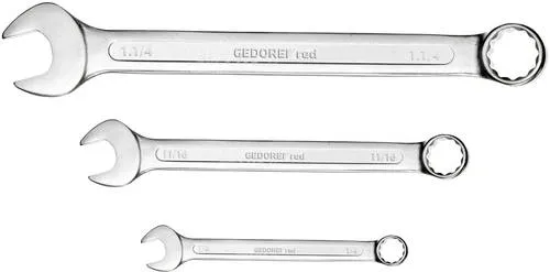 Gedore RED 3301043 R09115016 Ring-Maulschlüssel-Satz 16-teilig - Werkzeug-Sets mit abgewinkelten Köpfen für besseren Zugang, aus robustem Chrom-Vanadium-Stahl und im praktischen Halter.