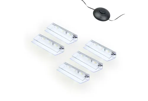 kalb LED Glaskantenbeleuchtung Clip Set 3000K/5000K - Glaskantenbeleuchtung für stilvolle Möbelakzente, werkzeuglose Installation mit blendfreier LED-Technologie und energieeffizienten Clips. Ideal für Vitrinen und Regale.