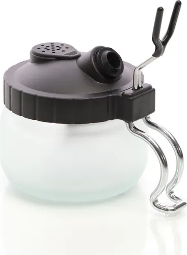 Wiltec Airbush Reinigungsgefäß, Aussprühbehälter Reinigungsstation mit Halter für Airbrushpistolen, Airbrush Zubehör