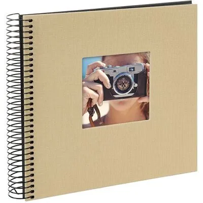 goldbuch Spiralalbum Bella Vista mit Fenster 20x20 40 schwarze Seiten Beige