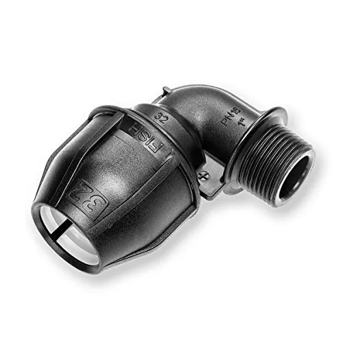 PE Winkel 90° AG 32mm x 1 Zoll 16bar Fitting zur Verbindung von PE-Rohren 32-C