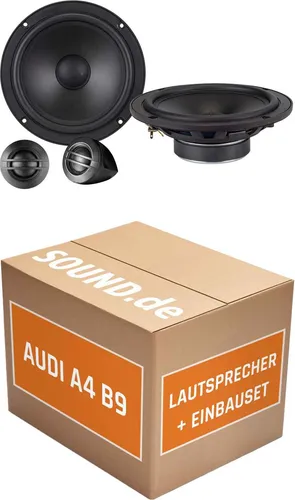 JUST SOUND Axton ATC165S Einbauset für Audi A4 B9 - Komplettes Lautsprecher-Einbauset für Audi A4 B9 (2015+), inklusive klangstarker Axton ATC165S Lautsprecher mit nur 47 mm Einbautiefe für einfachen Austausch und beeindruckenden Sound.