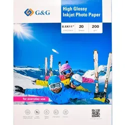 G&G Fotopapier 20 Blatt 21,6 x 27,9 cm hochglänzend 200g
