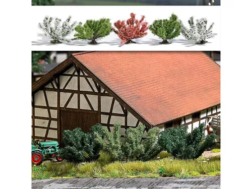 Busch 6060 Frühlingsbüsche TT - 5 Grün und blühend - Modellbahn Landschaft