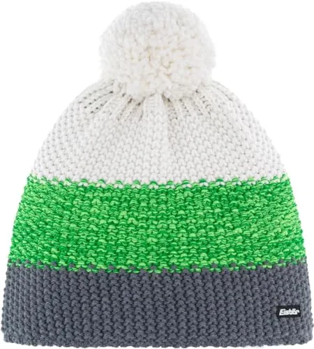 Eisbär Star Pompon Beanie grün - Einheitsgröße - Strickmütze für Herren mit kuscheligem Pompon und bewährtem 50/50 Materialmix aus Merinowolle und Polyacryl für optimale Wärme und Atmungsaktivität.
