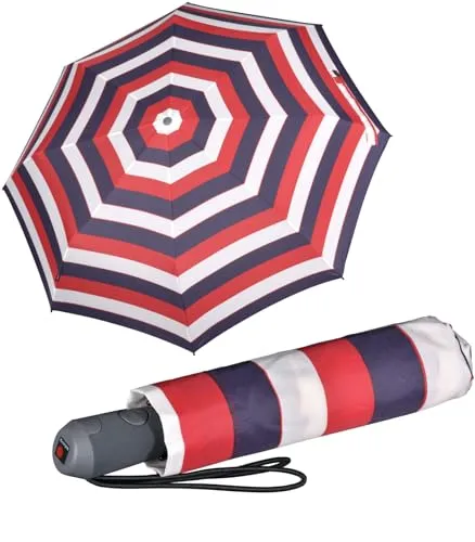 Knirps Damen Taschenschirm E.200 Duomatic Stripe - red in rot von Knirps