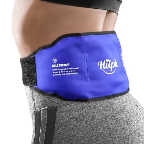 Hilph Kühlgürtel mit Kühlpads für Rücken - Kälte- & Wärmekompressen zur Schmerzbehandlung, ideal für gezielte Therapie bei Rückenschmerzen und Ischias, wiederverwendbar und anpassbar für maximalen Komfort.