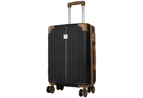 Kleiner Handgepäck Reisekoffer Barbados 40 L Hartschale Trolley ABS schwarz - Der kompakte Reisekoffer Barbados überzeugt mit robuster ABS-Hartschale und schickem Design. Mit 4 drehbaren Doppelrädern und einem integrierten Zahlenschloss ist er der ideale Begleiter für jede Reise.