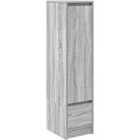 vidaXL Highboard Grau Sonoma 29,5x34x119,5 cm - Kommode aus robustem Holzwerkstoff mit reichlich Stauraum, pflegeleicht und flexibel im Türeinbau – ideal für jeden Wohnraum.