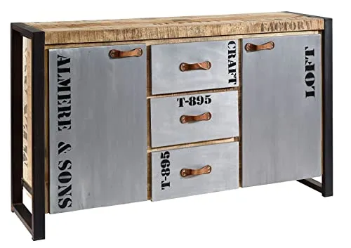 Massivmoebel24 Sideboard Mango 145x40x85 in beige von Massivholzmöbel24