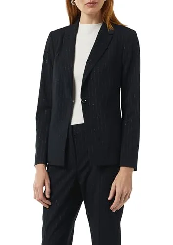 comma Blazer für Damen - Eleganter Nadelstreifen-Blazer mit Reverskragen und praktischen Leistentaschen, ideal für Business und Freizeit.
