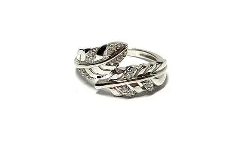 Edelschmiede925 Silberring Silberring 925 rhodiniert Zirkonia FederOptik kombinierbar