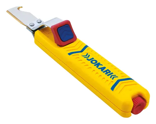 Jokari Kabelmesser No.28H Secura 8-28 mm mit Hakenklinge - Elektriker-Messer mit Hakenklinge, ideal zum präzisen Abisolieren von Kabeln zwischen 8-28 mm Durchmesser.