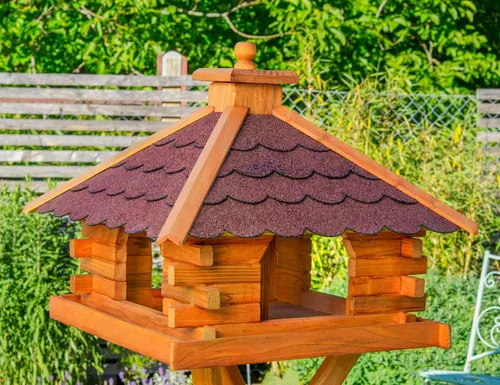 DSH DEKO SHOP HANNUSCH Vogelhaus XXL Futterhaus Vogelhaus mit Bitumenschindeln in versch. Dachfarben