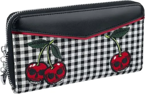 Banned Retro Rockabilly Cherry Frauen Geldbörse schwarz/rot/weiß - Damen-Geldbörsen, stilvolle Rockabilly Geldbörse mit hohem Tragekomfort und langlebigem Material – perfekt für Fashion-Liebhaberinnen!