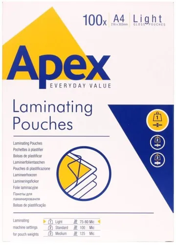 Fellowes Laminierfolien A4 100 Stück 80'' Glänzendes Endergebnis Heißl