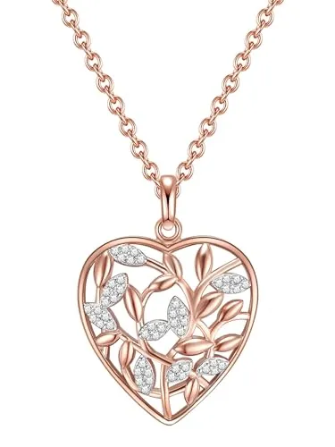 Rafaela Donata Damen Kette mit Anhänger Sterling Silber rosevergoldet Zirkonia weiß