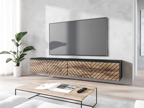 MIRJAN24 TV-Lowboard D180 MDF – Eleganter TV-Tisch für Ihr Wohnzimmer - Stylisches TV-Lowboard D180 MDF mit zwei Klappen und kompakten Maßen. Ideal für die Aufbewahrung Ihrer Unterhaltungselektronik. Einfache Montage und vielseitige Nutzung – ob stehend oder hängend.