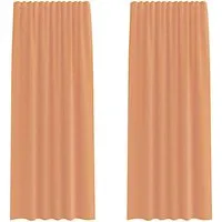 vidaXL Voile Vorhänge mit Stangentaschen 2 Stk Terrakotta 4102234