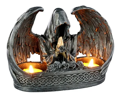 Gothic Teelichthalter Grim Reaper für 2 Teelichte in schwarz von Figuren Shop