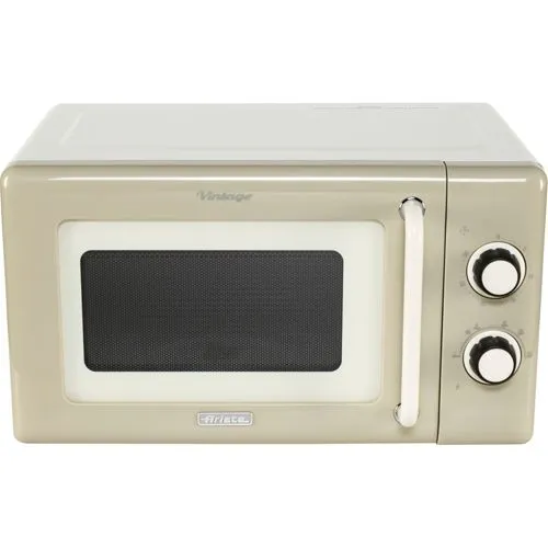 Ariete Mikrowelle 20 Liter Beige - Vintage Retro Design - Standmikrowelle im charmanten Retro-Design mit 20 Liter Volumen, ideal für stilvolles Kochen und Aufwärmen von Mahlzeiten.