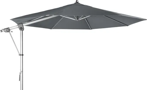 Doppler Pendelschirm Expert, rund, Ø350 cm, Dunkelgrau - Sonnenschirm mit Kurbelbetrieb, UV-Schutz 80 und wasserabweisend für perfekten Komfort im Garten. Ideal für entspannte Stunden im Freien!