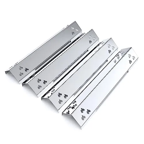 teileplus24 BR02-4-SG Gasgrill Edelstahl Brennerabdeckung kompatibel mit Burnhard Big Fred Basic | Flavorizer Bars | Passgenau | Rostfrei | Brennerschutz