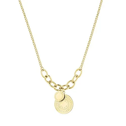 Liebeskind Berlin Münz-Halskette LJ-0688-N-45 IP Gold - Elegante Damenkette mit Münzanhänger aus hochwertigem Edelstahl, ideal zum Kombinieren und Verschenken in der exklusiven Liebeskind Berlin Geschenkbox.