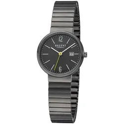 Regent Damen Uhr URF1358 - Elegante Armbanduhr mit grauem Edelstahlarmband - Armbanduhren mit elegantem Design, Quarzwerk und 3 ATM wasserdicht. Perfekt für den Alltag und stilvolle Anlässe.