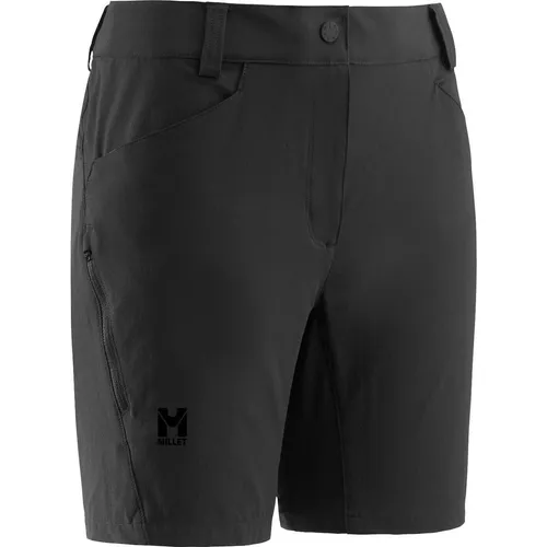 MILLET Trekker Stretch Short II W Damen, Schwarz - Größe 40 - Damen Kletterhosen aus schnelltrocknendem Drynamic Material, ideal für Outdoor-Aktivitäten; mit ergonomischer Passform und praktischen Taschen für höchsten Komfort beim Wandern.