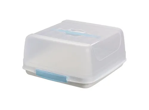 Engelland Kuchentransportbox Kleine Kuchenbox mit transparentem Deckel, Kunststoff, (Vorteils-Set, 1-tlg., sicheres Transportieren), mit Tragegriff und Klickverschluss, BPA-frei, rechteckig, Kunststoff