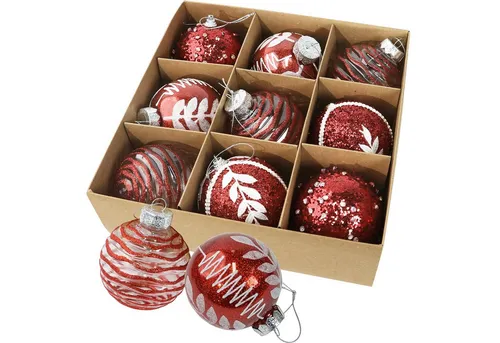 M&W DAS DESIGN Weihnachtsbaumkugel Weihnachtskugeln Christmas Decorations 8CM Rot