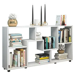 Mid.you Regal, Weiß, 117x62x20 cm - Modernes Bücherregal aus Holzwerkstoff in elegantem Weiß, ideal für Wohnzimmer und zur stilvollen Präsentation Ihrer Bücher und Deko.