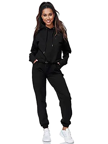 Tazzio Jogginganzug F200 – Trainingsanzug SET in Schwarz - Bequemer Trainingsanzug in Schwarz, bestehend aus Jogginghose und Hoodie. Ideal für Sport und Freizeit, aus hochwertiger Sweatware für optimalen Tragekomfort.
