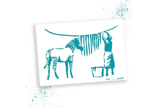 LaserCad Motivschablone BANKSY Streetart für Graffiti, Airbrush, Deko